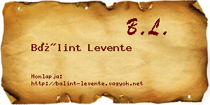 Bálint Levente névjegykártya