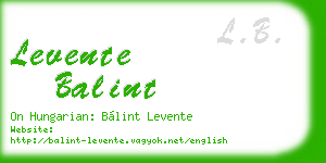 levente balint business card