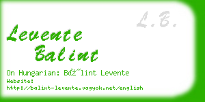 levente balint business card